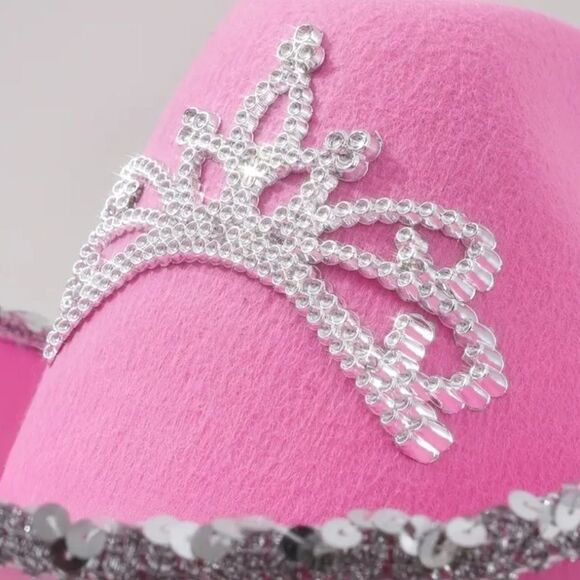 Ladies Western Pink Rhinestone Cowgirl Hat main image 7